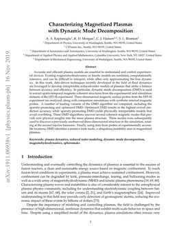 Characterizing Magnetized Plasmas with Dynamic Mode Decomposition