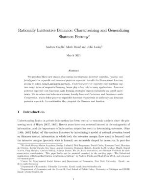 Rationally Inattentive Behavior: Characterizing and Generalizing