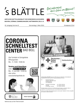 Corona Schnelltest Center Bad Boll