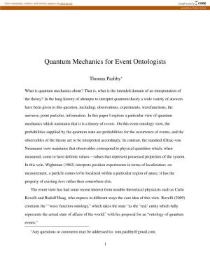 Quantum Mechanics for Event Ontologists