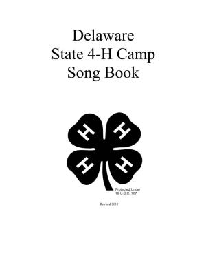 Delaware State 4-H Camp Song Book