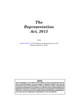 The Representation Act, 2013