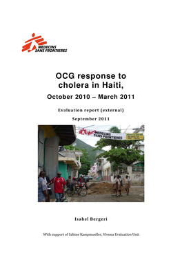 OCG Response to Cholera in Haiti, October 2010 – March 2011