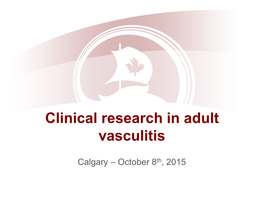 Clinical Research in Adult Vasculitis
