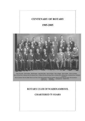 Rotary Club of Warrnambool Chartered 75 Years