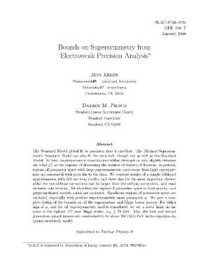 Bounds on Supersymmetry from Electroweak Precision Analysis