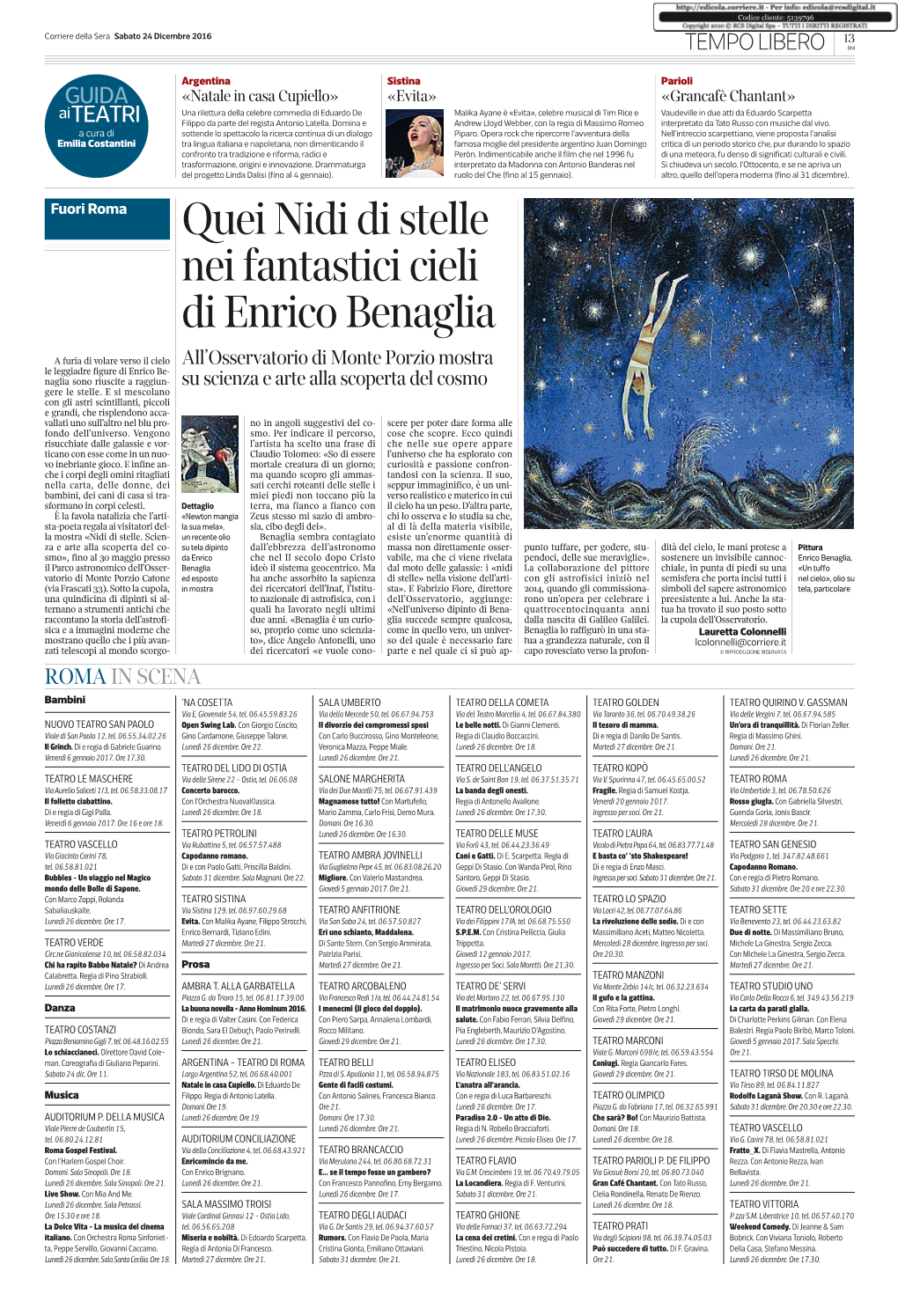 Quei Nidi Di Stelle Nei Fantastici Cieli Di Enrico Benaglia