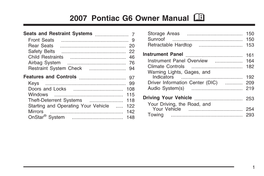 2007 Pontiac G6 Owner Manual M
