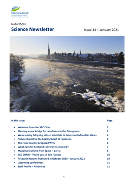 Science Newsletter Issue 34 – January 2021 ______