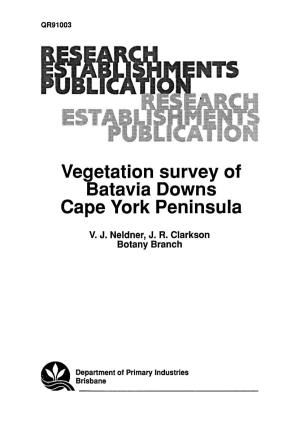 Vegetation Survey of Batavia Downs, Cape York Peninsula
