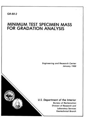 Minimum Test Specimen Mass for Gradation Analysis