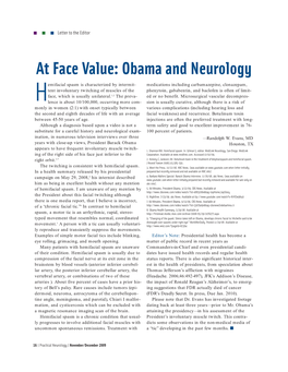 At Face Value: Obama and Neurology