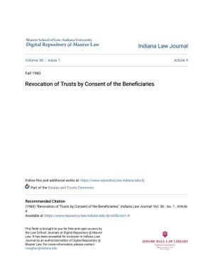 Revocation of Trusts by Consent of the Beneficiaries
