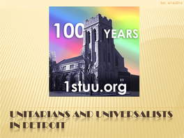Unitarian-Universalist Church 4605 Cass at Forest Detroit, MI 48201