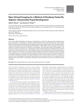 Near Infrared Imaging As a Method of Studying Tsetse Fly (Diptera: Glossinidae) Pupal Development