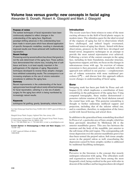 Volume Loss Versus Gravity: New Concepts in Facial Aging Alexander S