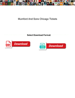 Mumford and Sons Chicago Tickets