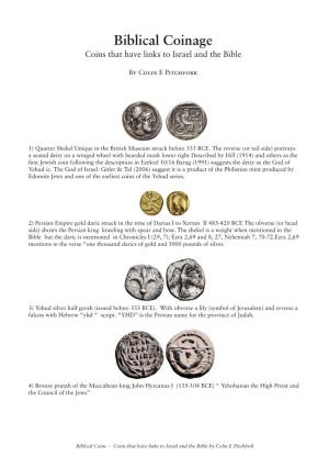 Biblical Coinage Coins That Have Links to Israel and the Bible