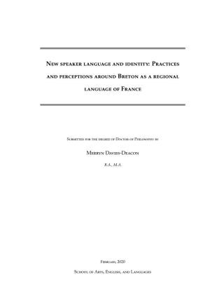 Practices and Perceptions Around Breton As a Regional Language Of