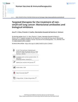 Targeted Therapies for the Treatment of Non-Small-Cell Lung Cancer