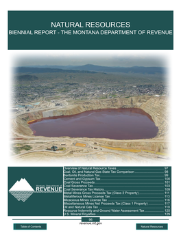 Natural Resources Biennial Report - the Montana Department of Revenue