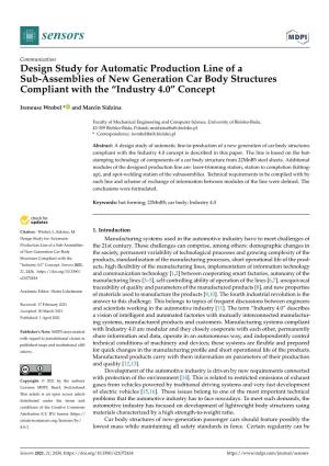 Design Study for Automatic Production Line of a Sub-Assemblies of New Generation Car Body Structures Compliant with the “Industry 4.0” Concept
