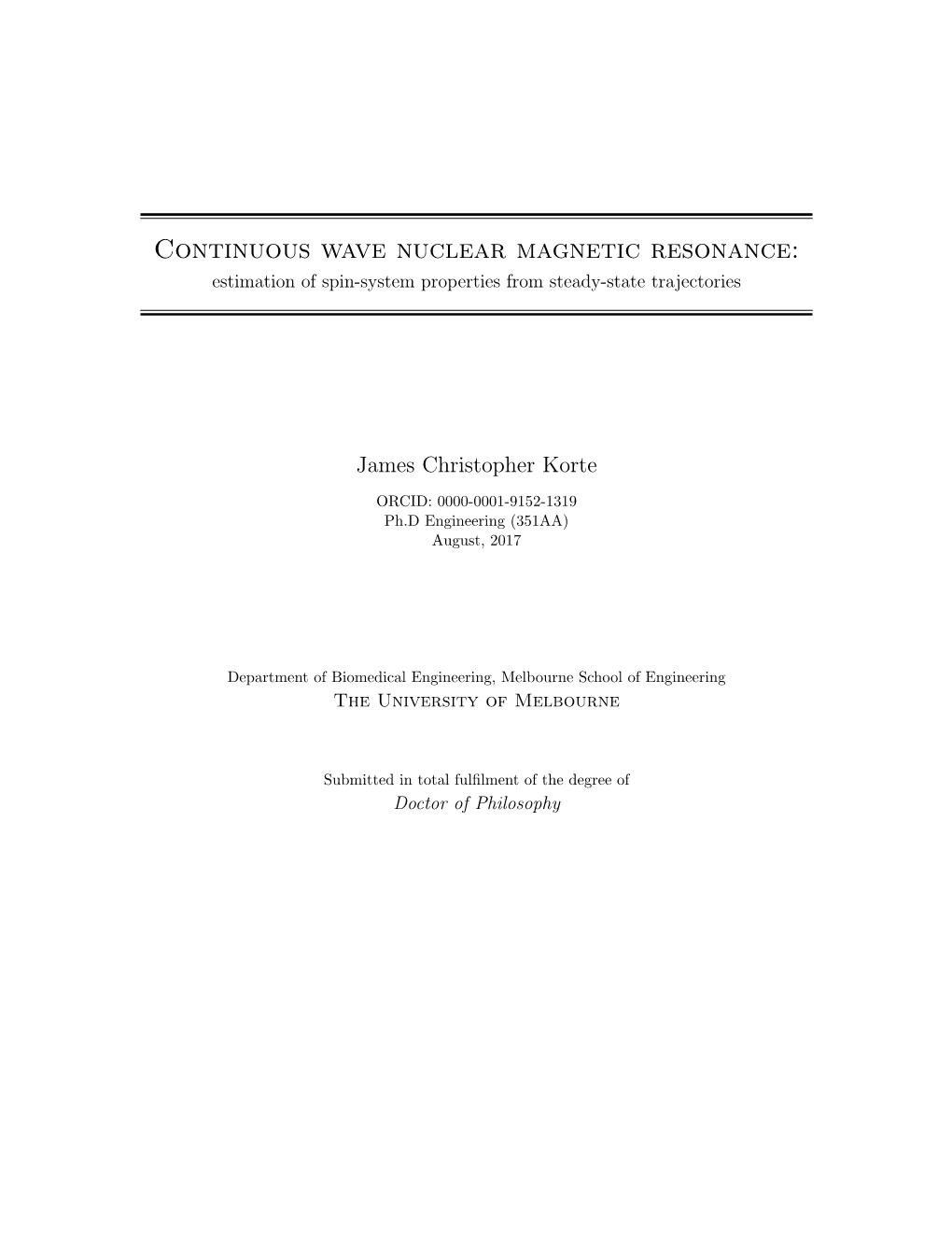 Continuous Wave Nuclear Magnetic Resonance: Estimation of Spin-System Properties from Steady-State Trajectories