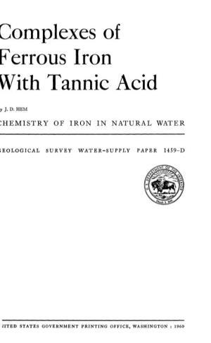 Complexes of Ferrous Iron with Tannic Acid Fy J