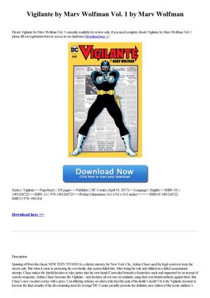 Download Vigilante by Marv Wolfman Vol. 1 by Marv Wolfman