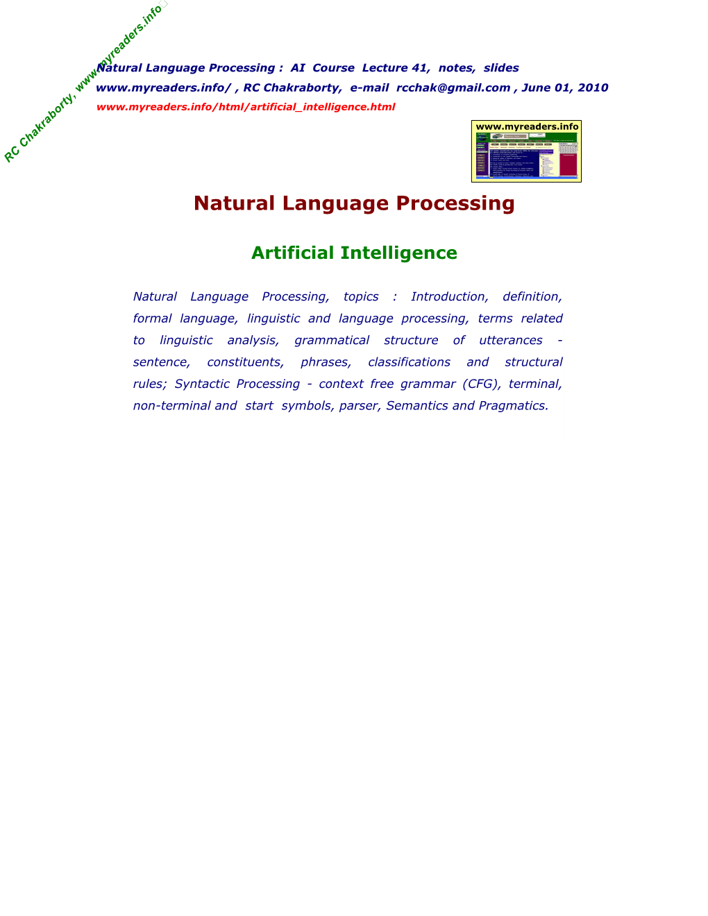 Natural Language Processing