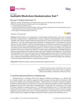 Auditable Blockchain Randomization Tool †