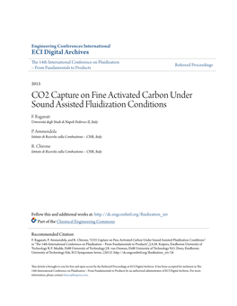 CO2 Capture on Fine Activated Carbon Under Sound Assisted Fluidization Conditions F