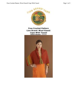 Free Crochet Pattern Lion Brand® Wool-Ease® Cape with Tassel