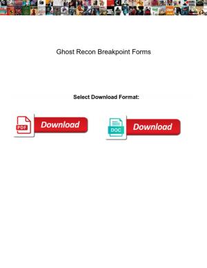 Ghost Recon Breakpoint Forms