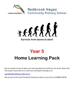 Year 5 Home Learning Pack
