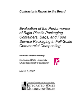 Evaluation of Performance of Rigid Plastic Packaging