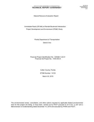 Technical Report Coversheet Management 06/17