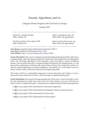 Fractals, Algorithms, and Us