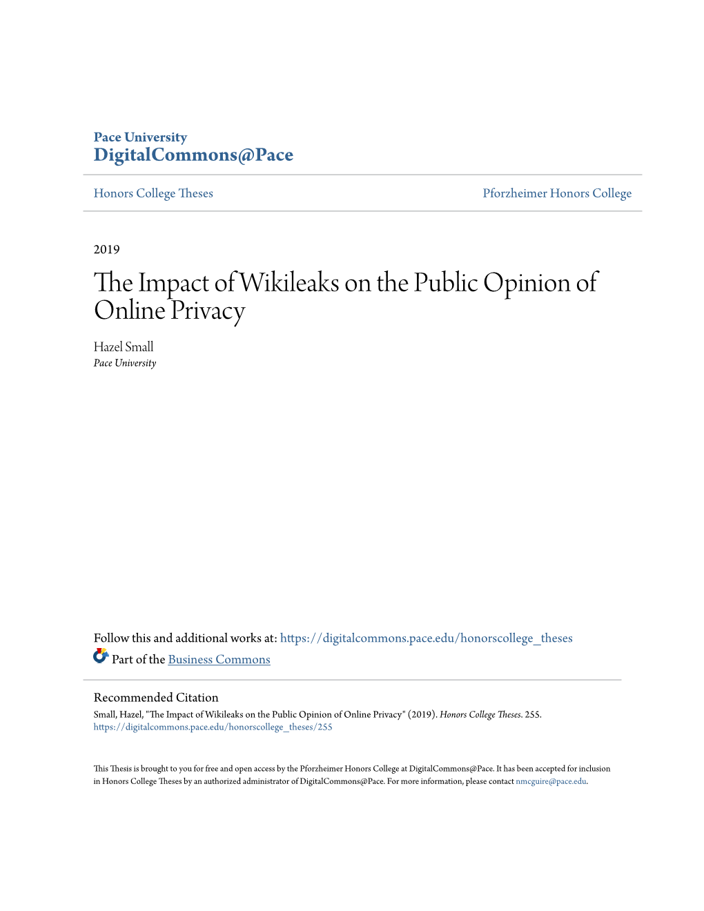 The Impact of Wikileaks on the Public Opinion of Online Privacy