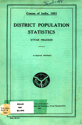District Population Statistics, 12-Bijnor, Uttar Pradesh