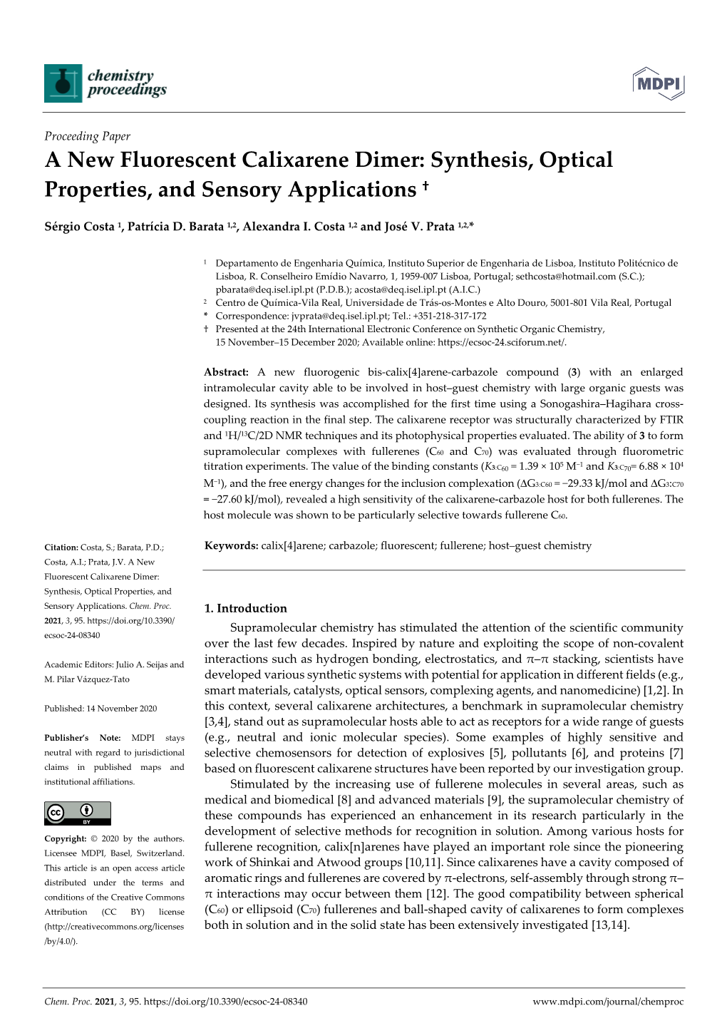 A New Fluorescent Calixarene Dimer: Synthesis, Optical Properties, and Sensory Applications †