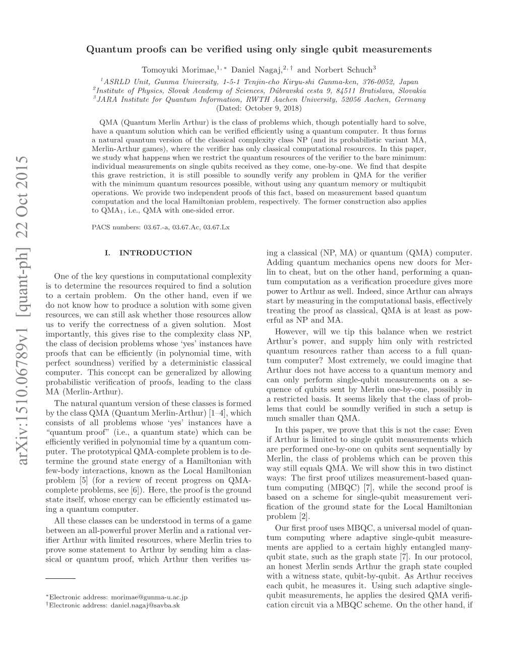 Quantum Proofs Can Be Verified Using Only Single Qubit Measurements