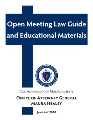 Open Meeting Law Guide and Educational Materials