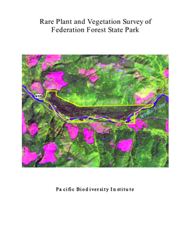 Rare Plant and Vegetation Survey of Federation Forest State Park