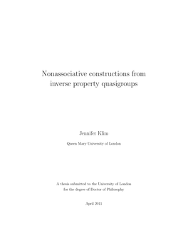 Nonassociative Constructions from Inverse Property Quasigroups