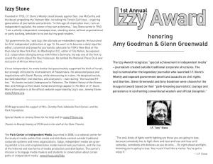 Honoring Amy Goodman & Glenn Greenwald