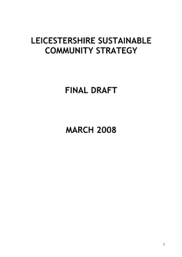 Leicestershire Sustainable Community Strategy