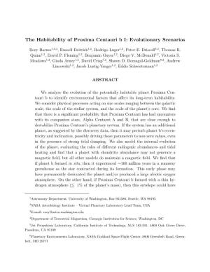 The Habitability of Proxima Centauri B I: Evolutionary Scenarios