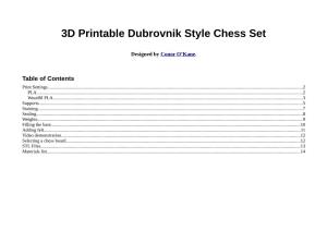3D Printable Dubrovnik Style Chess Set