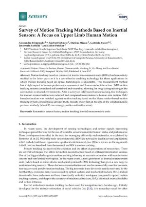 Survey of Motion Tracking Methods Based on Inertial Sensors: a Focus on Upper Limb Human Motion